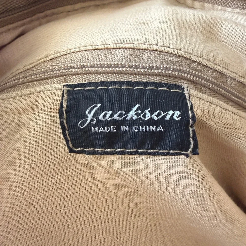 Jackson Canvas Colorblock Tote Bag Brown Olive Tan Dolce Vita‎ Hardware Accent
